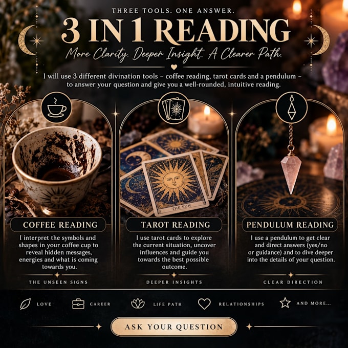 do all in one reading coffee, pendulum and tarot