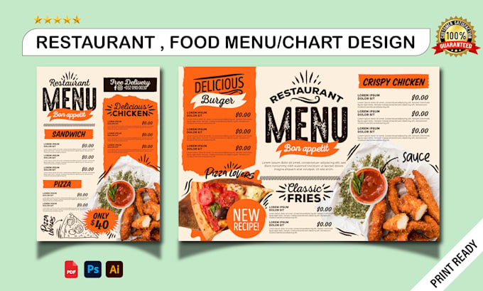 design modern restaurant menu, food menu, digital menu board