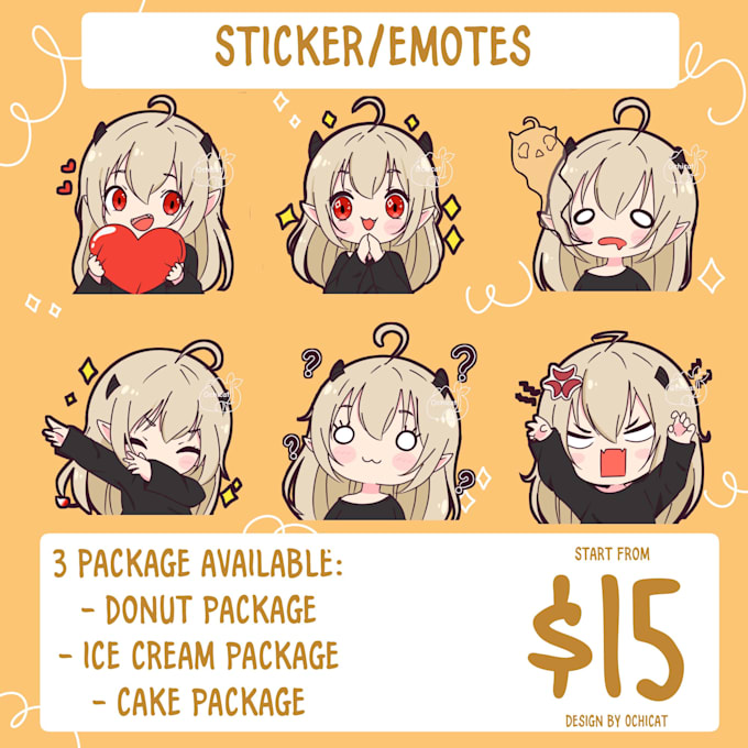design chibi emotes sticker