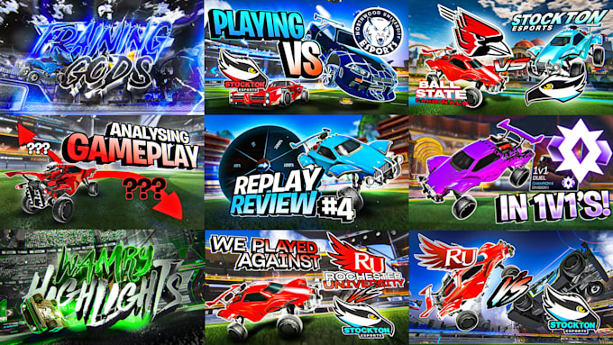 design an eye catching rocket league thumbnail