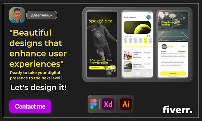Do stunning android and ios ui ux design by Hasnainuiux | Fiverr