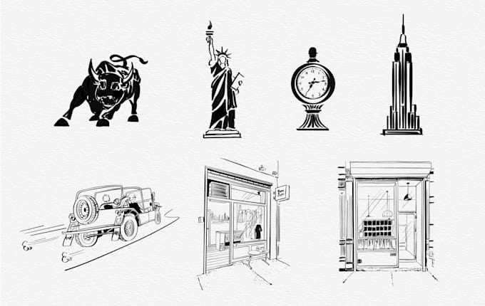 create illustrated watercolor icons