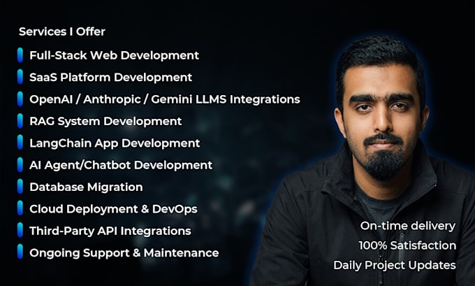 do ai web application, chatbot or full stack development