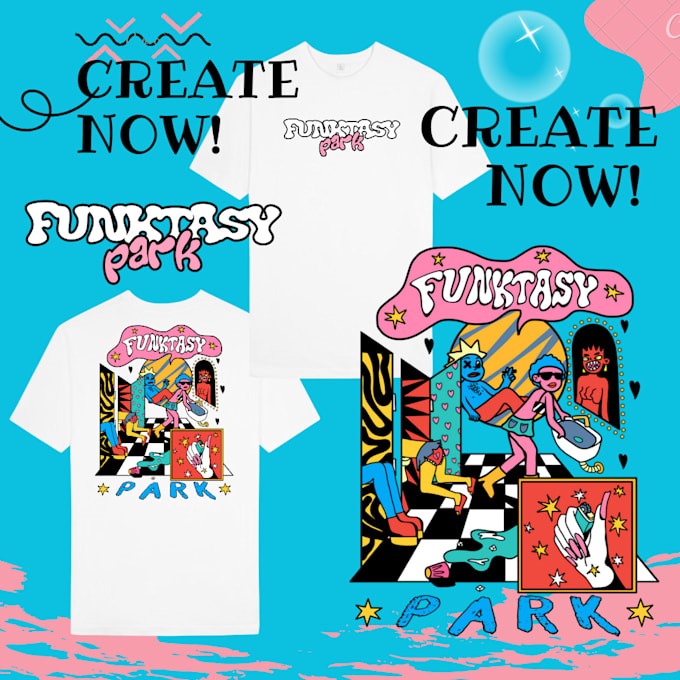 Customised Top Fun Custom t shirt design funny cartoon illustration style by Alhamdirahmat ...