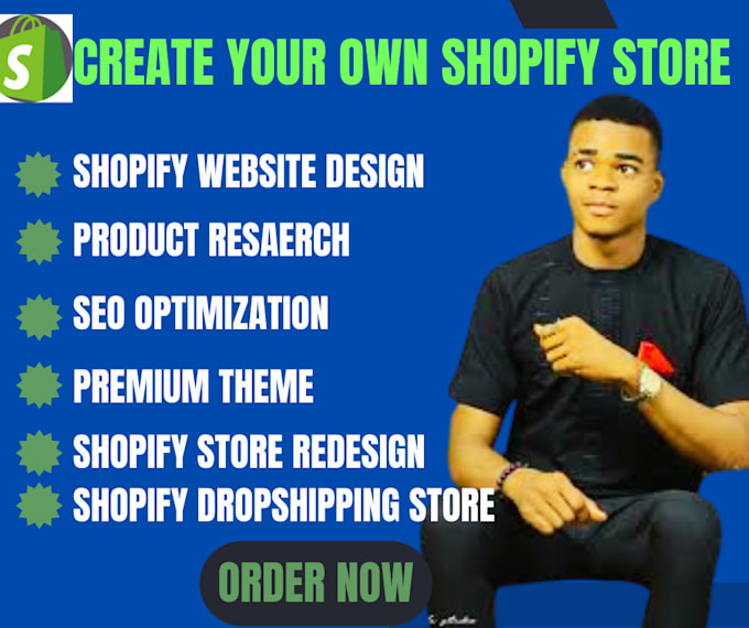 build shopify website design store redesign create shopify dropshipping store