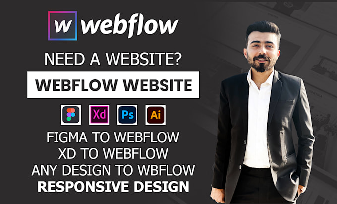 design figma to webflow website and webflow landing page