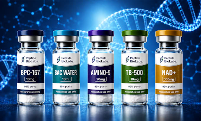 design peptide label, vial label, and product label design