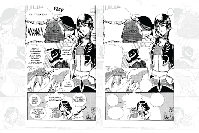 clean, redraw and typeset, lettering and touch up manga, comic or others
