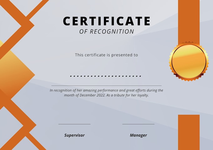 design a certificate of achievement, graduation and appreciation