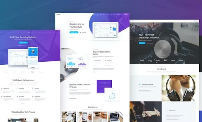 design landing page, one page wordpress website sales funnel