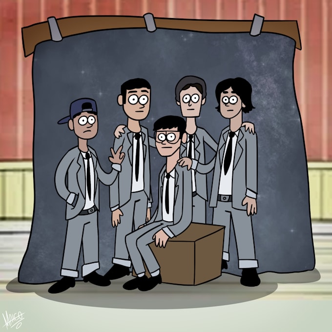 draw a cartoon character, sketch or full color illustration