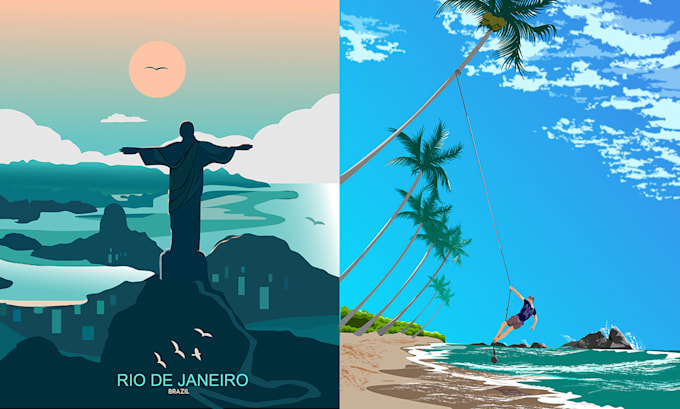 illustrate flat illustration landscape