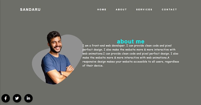 give you front end website using HTML, CSS, javascript