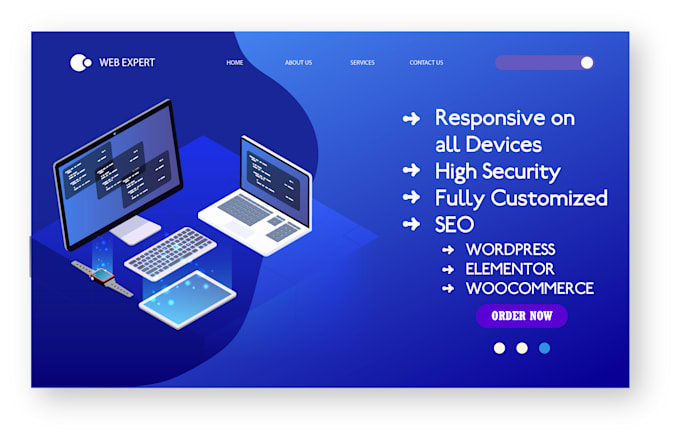 develop customized responsive wordpress business website