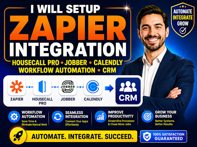 setup zapier integration housecall pro jobber calendly workflow automation crm