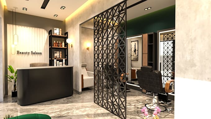 design and 3d render beauty saloon and spa