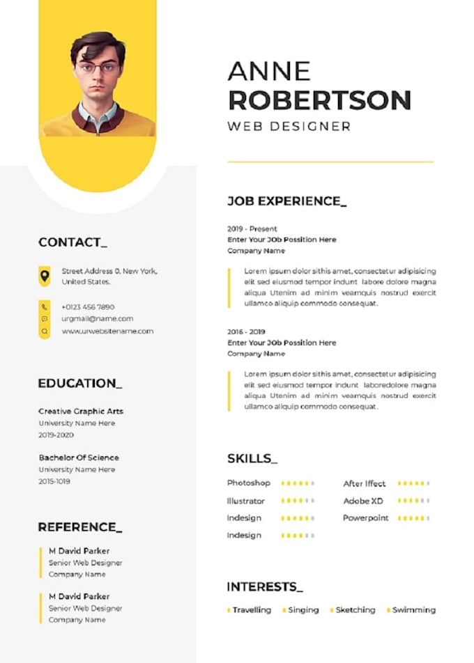 create professional resume design and CV design