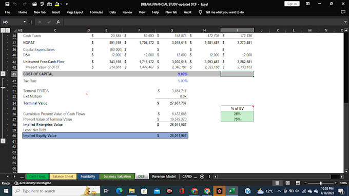 provide corporate finance and business valuation services