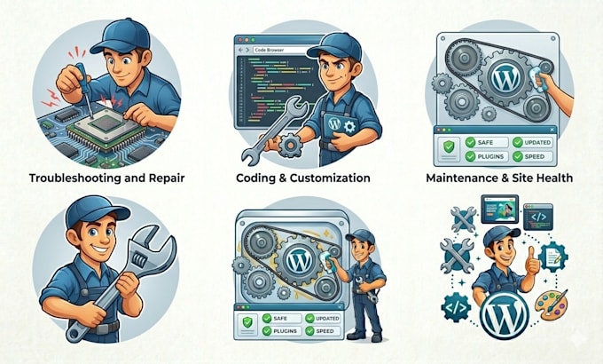 create, fix and customize your wordpress website