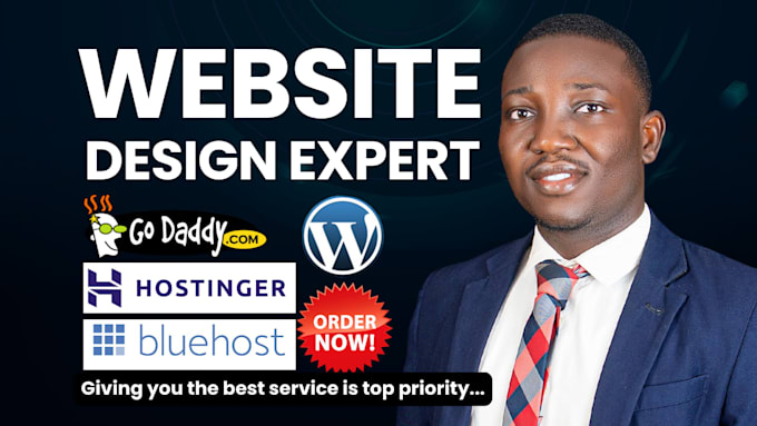 design or redesign wordpress website on hostinger godaddy ionos bluehost duda