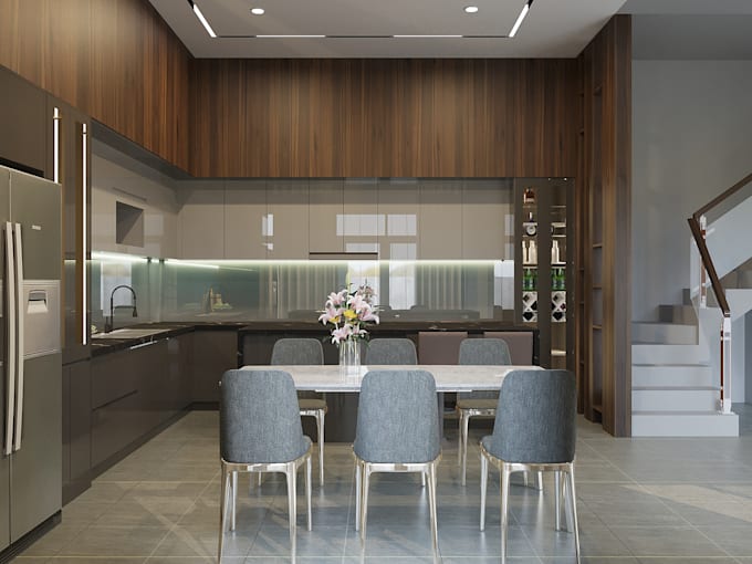 Render a 3d model in sketchup of your interior design by Nguyenrchitet ...