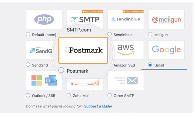 do SMTP server setup for avoid mail going to spam send email collection