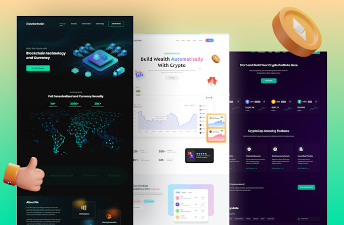 design blockchain ui design, nft, crypto website, app ui ux