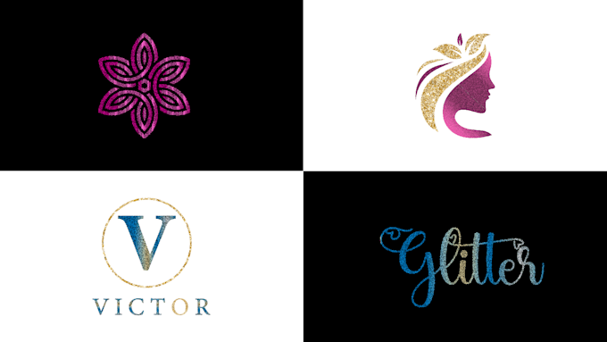 design elegant glitter sparkle girly logo