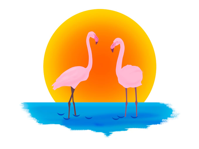 draw watercolor nature of birds and animals