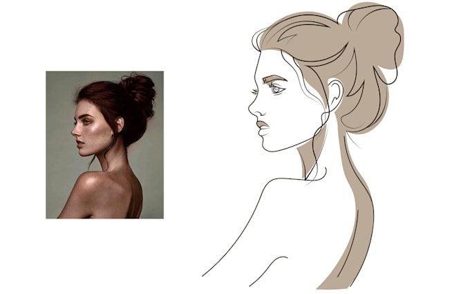 draw vector line art portrait from your picture