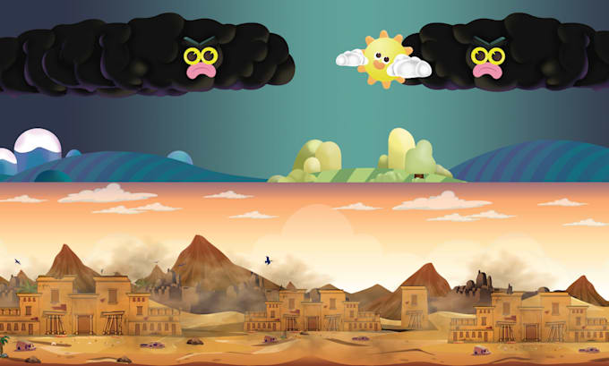 Design 2d game concept art background and environment by Tosiiq | Fiverr