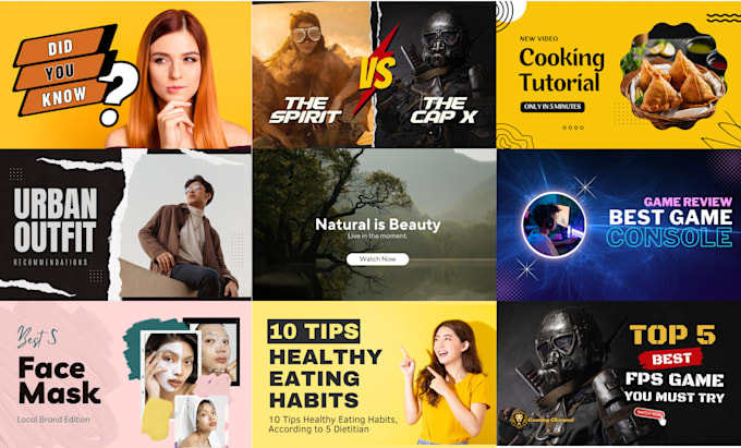 design  professional and awesome youtube thumbnail