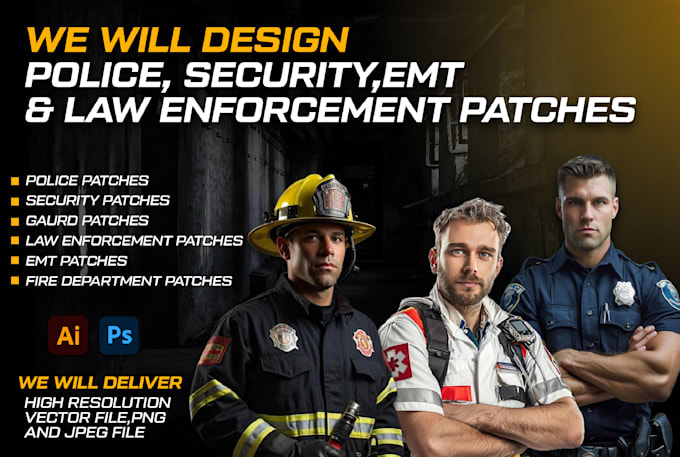 design police, security, law enforcement patches and badges