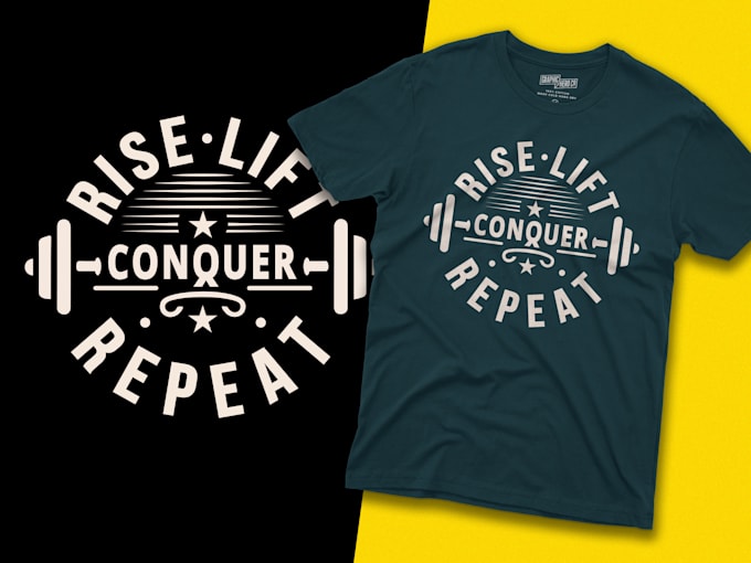 do custom fitness gym crossfit workout t shirt design