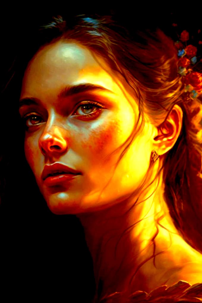 draw a realistic illustration of portrait