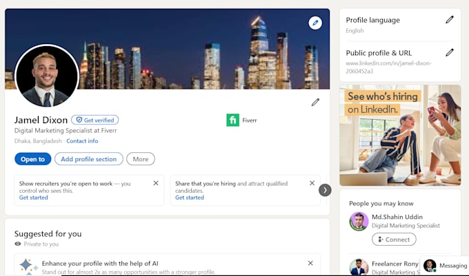 completely build your linkedin account and optimize the profile