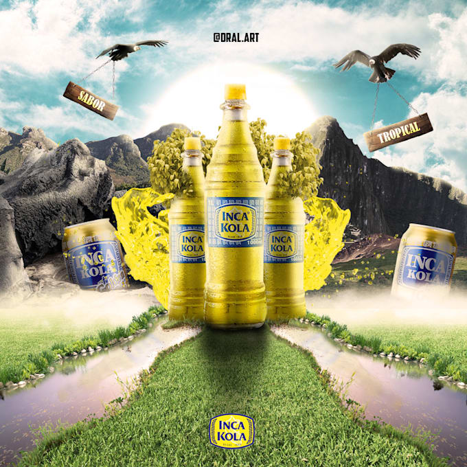 Graphic design photomontage advertising by Dralart | Fiverr