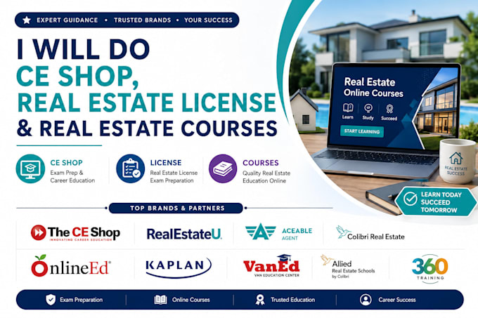 do ce shop, real estate course, license, and continuing education