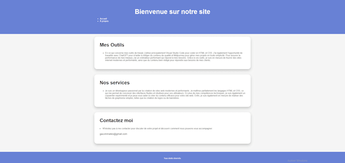 code your website in html et css