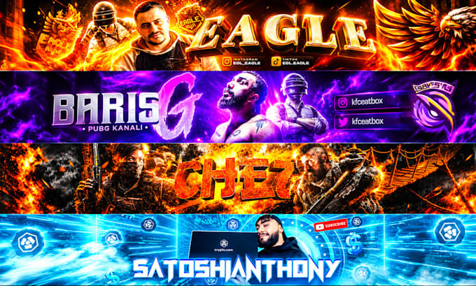 design a professional eye catching youtube banner or channel art