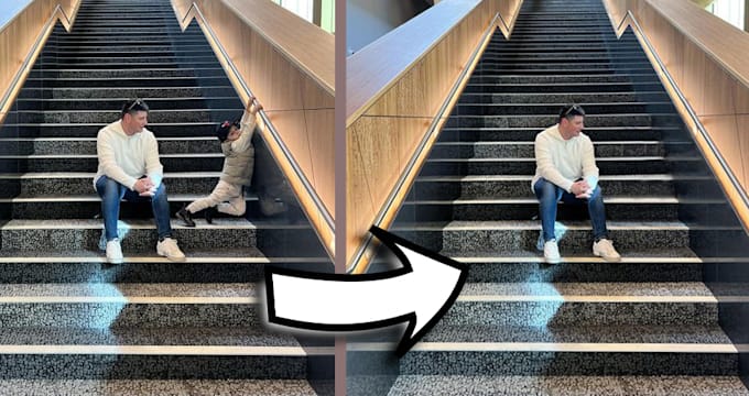 remove person from your group photo, realistic manipulation