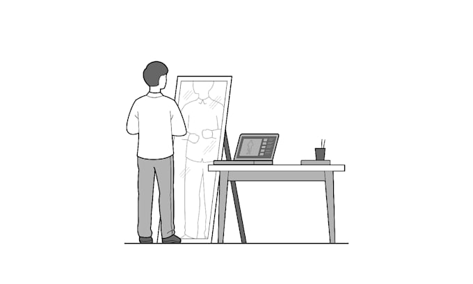 draw linear instructional and technical illustrations for user manual