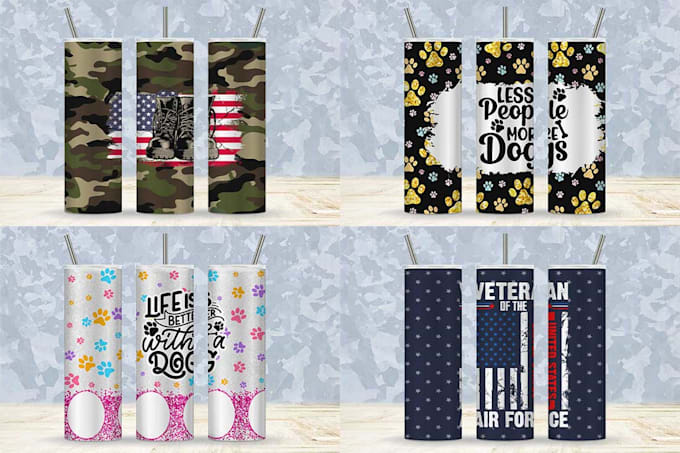 create unique custom 20oz 30oz skinny tumblers design