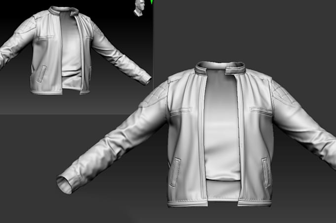 make 3d clothing mockup for brand, games in MD, zbrush
