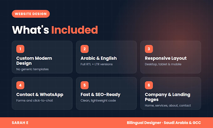 design a modern responsive website in arabic and english