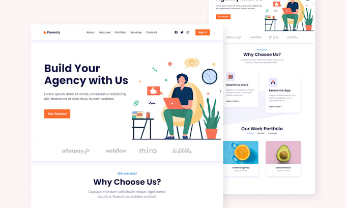 Design modern landing page or one page website ui ux by Effakrisma | Fiverr