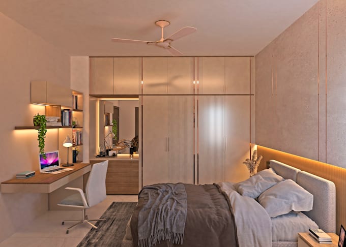 do interior design of your livingroom, bedroom, kitchen with 3d