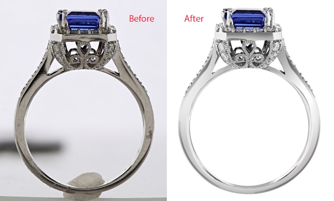 do high end image editing of jewelry retouching in photoshop