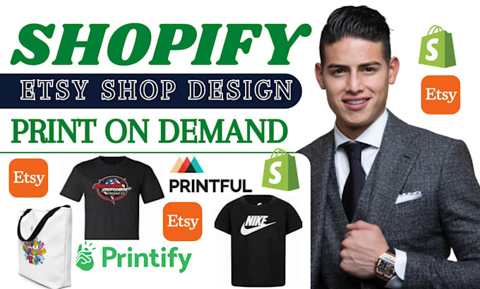 do shopify etsy store print on demand, printiful, printify, gelato, shopify rede