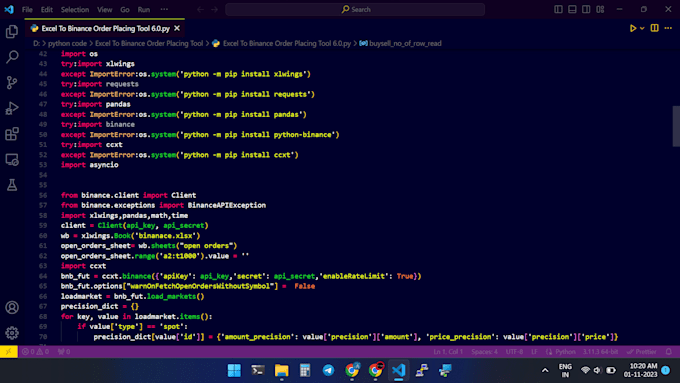 create algo trading python crypto bot AWS gcp